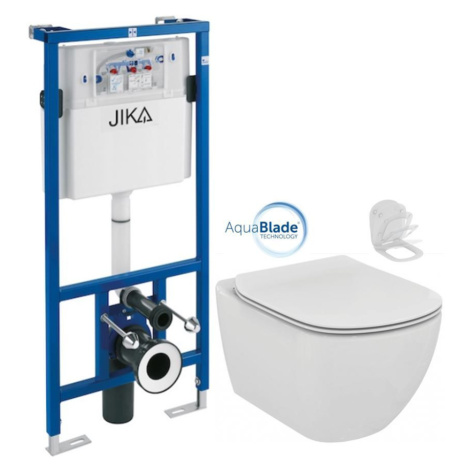 předstěnový instalační systém bez tlačítka + WC Ideal Standard Tesi se sedátkem SoftClose, AquaB