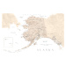 Mapa Detailed map of Alaska in neutral watercolor, Blursbyai, (40 x 26.7 cm)