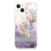 Guess GUHCP14MLFLSU hard silikonové pouzdro iPhone 14 PLUS 6.7" purple Flower Liquid Glitter