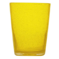 Sklenice na vodu skleněná MEMENTO žlutá 10cm
