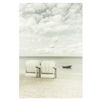 Fotografie Idyllic Baltic Sea with typical beach chairs | Vintage, Melanie Viola, 26.7 × 40 cm