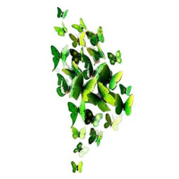 Sada zelených dekoračních motýlů 12ks