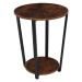 tectake 404215 odkládací stolek swindon 50x62,5cm - Industriální dřevo tmavé, rustikální - Indus