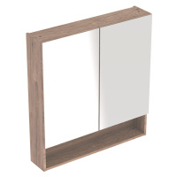 Geberit Selnova Square - Zrcadlová skříňka 850x588x175 mm, 2 dvířka, ořech hickory 501.266.00.1