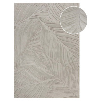 Světle šedý vlněný koberec 200x290 cm Lino Leaf – Flair Rugs