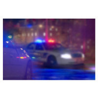 Fotografie US police car at night., TheaDesign, 40 × 26.7 cm