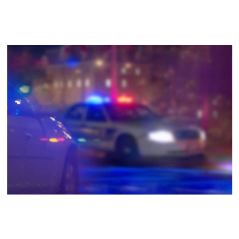 Fotografie US police car at night., TheaDesign, 40 × 26.7 cm