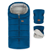 PETITE&MARS Set zimní fusak Jibot 3v1 + rukavice na kočárek Jasie Ocean Blue