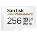 SanDisk MicroSDXC karta 256GB High Endurance (R:100/W:40 MB/s, Class 10, U3 V30) + adaptér