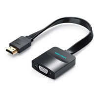 Vention Flat HDMI to VGA Converter with Female Micro USB and Audio Port 0.15m Black