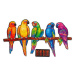 UNIDRAGON Dřevěné puzzle playful parrots velikost KS