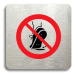 Accept Piktogram "zákaz vstupu se znečištěnou obuví" (80 × 80 mm) (stříbrná tabulka - barevný ti