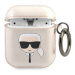 Karl Lagerfeld KLA2UKHGD pouzdro na AirPods 2. Generace / 1. Generace Gold glitter Karl`s head