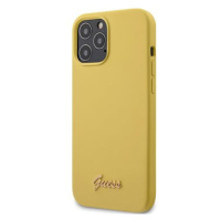 Guess Silicone Metal Logo pro Apple iPhone 12/12 Pro Yellow