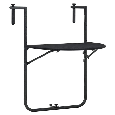 vidaXL Závěsný stůl na balkon černý 60x64x83,5cm plast ratanový vzhled