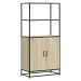 vidaXL Skříň highboard dub sonoma 68x35x139 cm kompozitní dřevo a kov