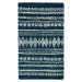 Modro-bílý bavlněný koberec Webtappeti Ethnic, 55 x 180 cm