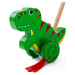 Bigjigs Toys Dřevěný jezdící dinosaurus T-REX zelený