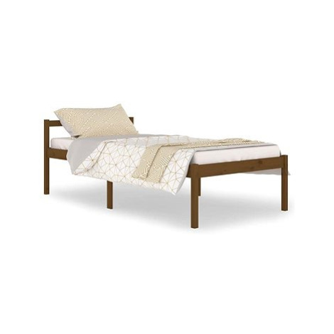 Rám postele medově hnědý masivní borovice 100 × 200 cm, 810607 SHUMEE