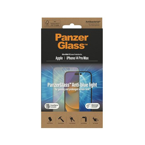 PanzerGlass Apple iPhone 14 Pro Max s Anti-BlueLight vrstvou a instalačním rámečkem