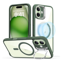 ESR Classic Hybrid Case with Stash Stand (HaloLock), Compatible with iPhone 16 Plus, Clear Green