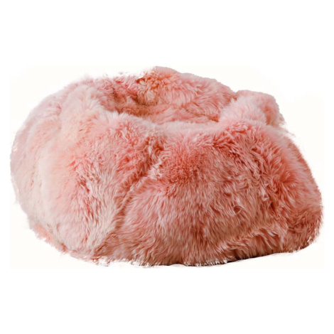 Růžový sedací vak z ovčí kožešiny Native Natural, ⌀ 110 cm