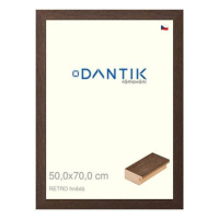 DANTIK rámeček 50 × 70, RETRO hnědý plexi čiré