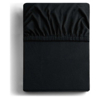 Černé elastické džersejové prostěradlo DecoKing Amber Collection, 140/160 x 200 cm