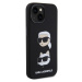 Karl Lagerfeld Liquid Silicone Karl and Choupette Heads Kryt iPhone 15 černý