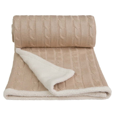 Béžová pletená dětská deka s podílem bavlny T-TOMI Winter, 80 x 100 cm