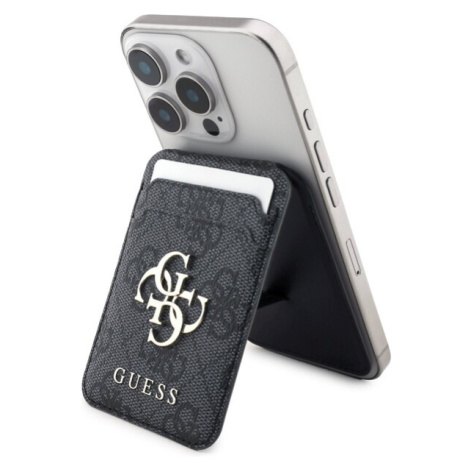 Guess 4G Metal Logo MagSafe Cardslot peněženka se stojanem černá