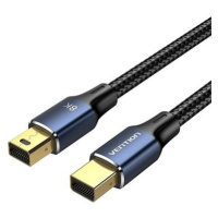 Vention Cotton Braided Mini DP Male to Male 8K HD Cable 2m Blue Aluminum Alloy Type