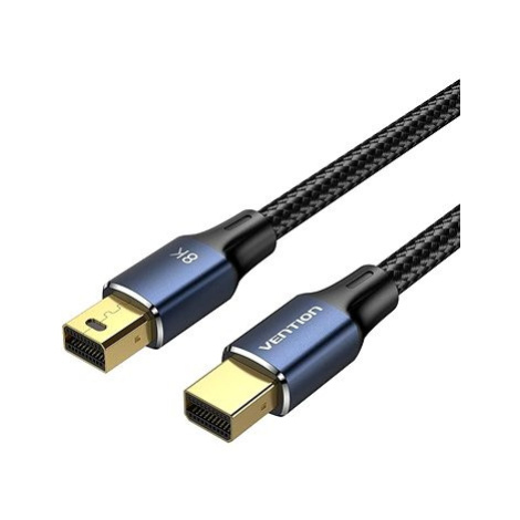 Vention Cotton Braided Mini DP Male to Male 8K HD Cable 2m Blue Aluminum Alloy Type