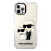 Karl Lagerfeld IML Glitter Karl and Choupette NFT Zadní Kryt pro iPhone 12/12 Pro Transparent