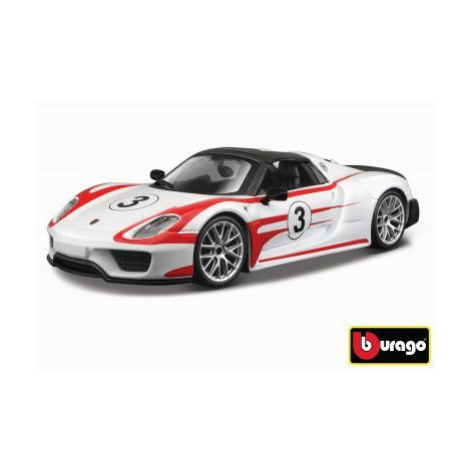 Bburago 1:24 Race Porsche 918 Weissach bílá 18-28009