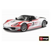 Bburago 1:24 Race Porsche 918 Weissach bílá 18-28009