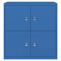 BISLEY LateralFile™ Lodge, se 4 uzamykatelnými boxy, výška vždy 375 mm, modrá