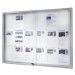 eurokraft pro Informační skříňka, hliníkový rám, posuvné dveře, 12 x DIN A4, nesnadno hořlavé, š