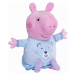 Peppa Pig 2v1 plyšový usínáček hrající + světlo, modrý, 25 cm