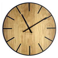 Flexistyle z216 -  velké dubové nástěnné hodiny s průměrem 60 cm