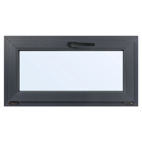 TeraGlass Okno sklepní plastové 4-komorové 2-sklo antracit 600 x 600 x 60 mm