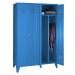 Wolf Ocelová skříňka, 2 vysoké oddíly, plnostěnné dveře, světle modré, šířka oddílu 1200 mm