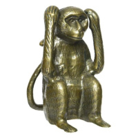Opice hliníková nevidí, neslyší nebo nemluví 18,5cm zlatá nemluví