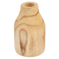 Dřevěná sloupová váza 19 cm