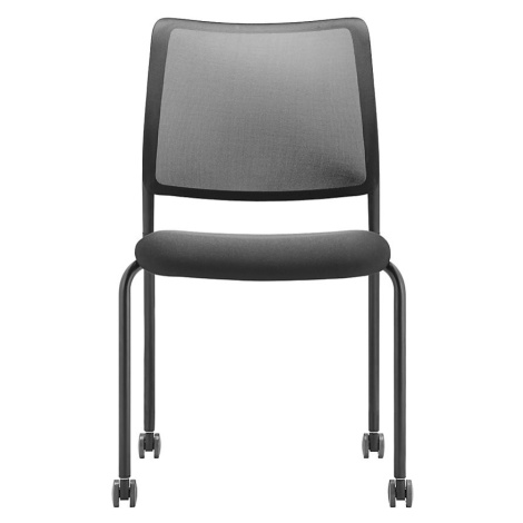 TrendOffice Jednací židle TO-SYNC meet, se síťovaným opěradlem, bal.j. 4 ks, černá, s kolečky