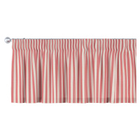 Dekoria Krátký závěs na řasící pásce, červeno - bílá - pruhy, 130 x 40 cm, Quadro, 136-17