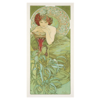 Obrazová reprodukce Emerald from The Precious Stones Series (Beautiful Distressed Art Nouveau La