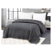 Tmavě šedý sametový přehoz na postel se vzorem ARROW VELVET Rozměr: 200 x 220 cm