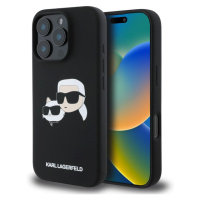 Karl Lagerfeld Liquid Silicone Double Heads MagSafe kryt iPhone 16 Pro černý