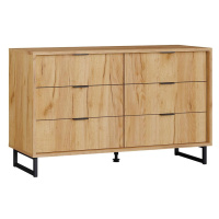 Komoda Konor 120 6s Dub Craft Gold